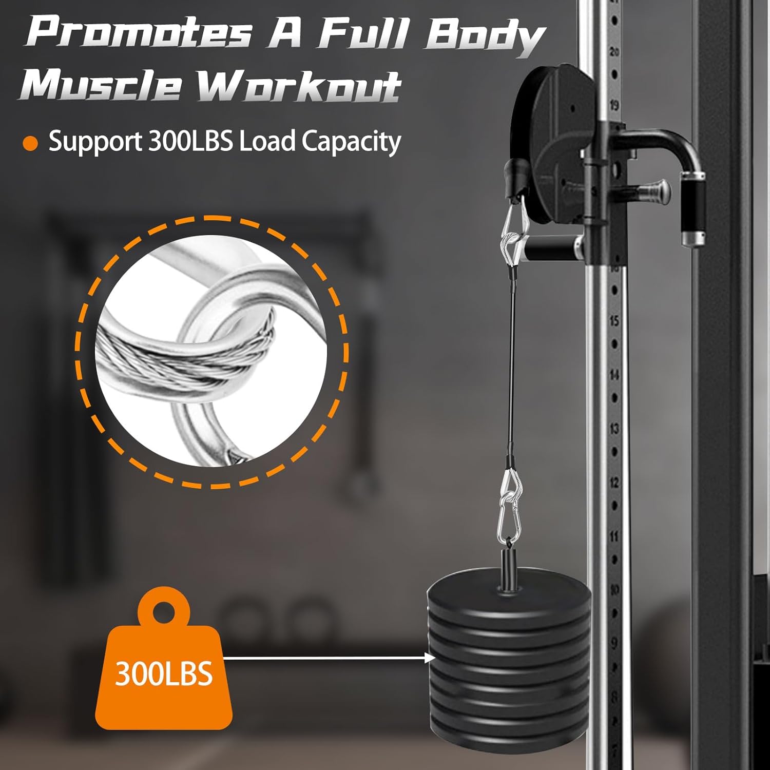 Cable Attachments for Gym, 2PCS Gym Cable Extension Compatible with Gym Accessories, Gym Cable Machine for V1258-DP02-B-923