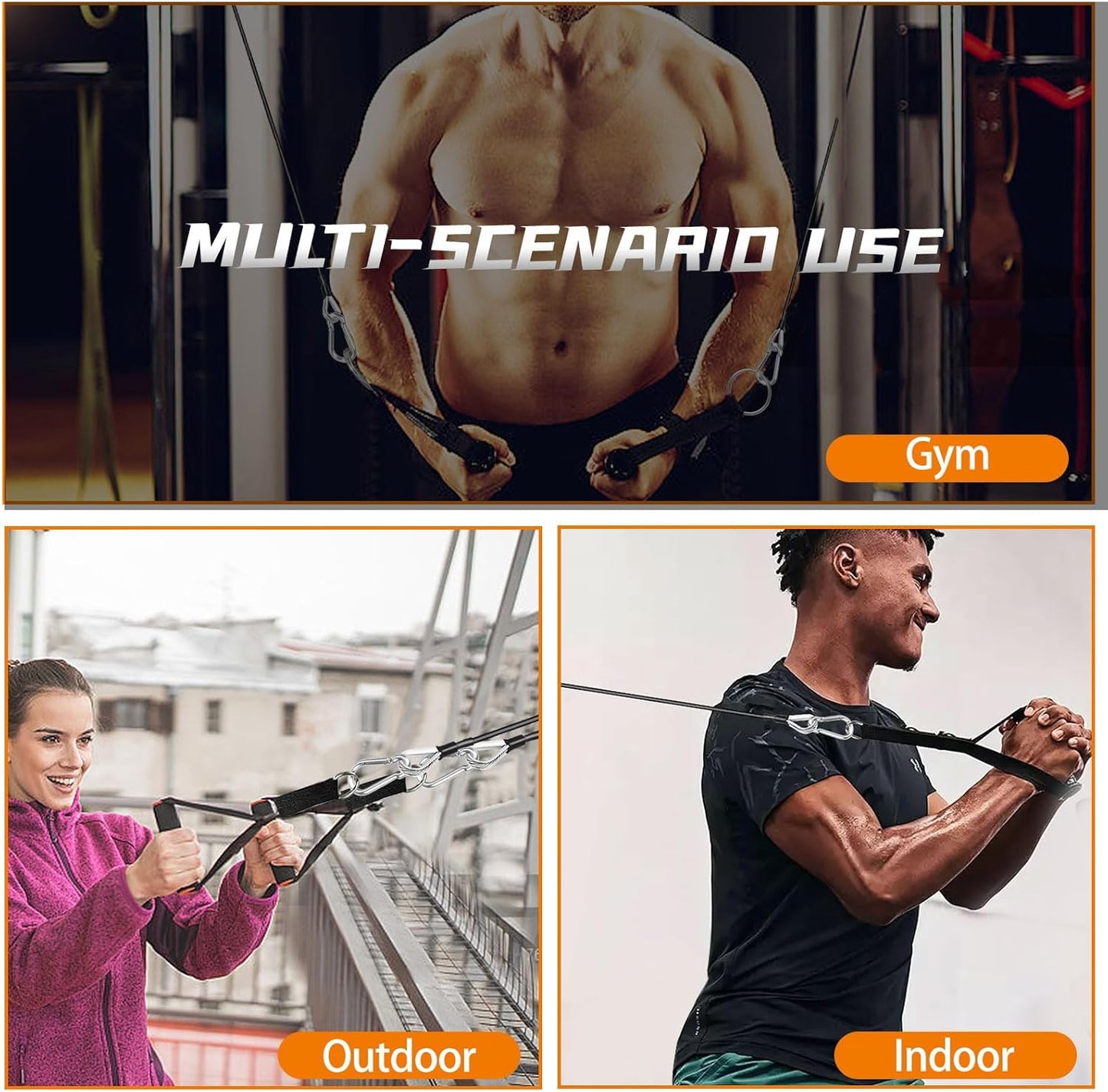 Cable Attachments for Gym, 2PCS Gym Cable Extension Compatible with Gym Accessories, Gym Cable Machine for V1258-DP02-B-923