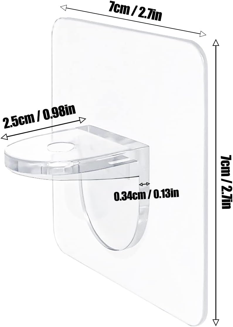 Adhesive Shelf Bracket 2.8" Punch Free Shelf Support Pegs Nail-Free Shelf Support Peg for Shelves, Kitchen V1258-DP02-B-926