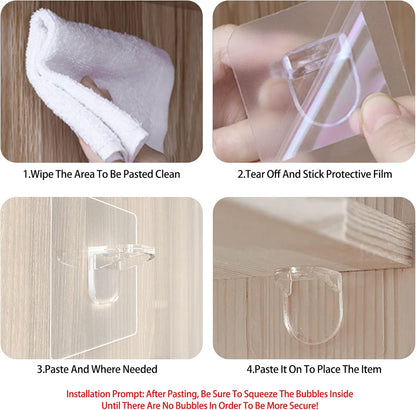 Adhesive Shelf Bracket 2.8" Punch Free Shelf Support Pegs Nail-Free Shelf Support Peg for Shelves, Kitchen V1258-DP02-B-926