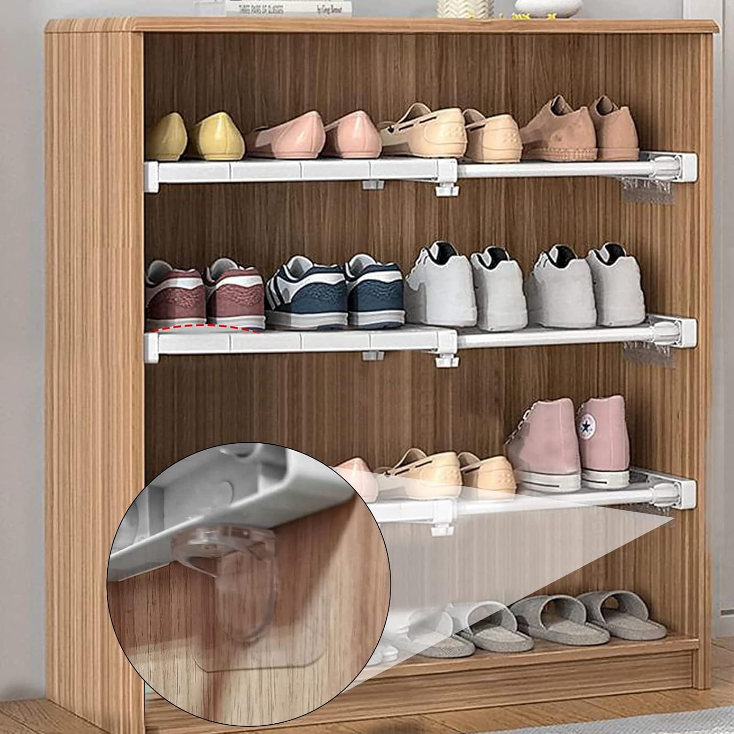 Adhesive Shelf Bracket 2.8" Punch Free Shelf Support Pegs Nail-Free Shelf Support Peg for Shelves, Kitchen V1258-DP02-B-926