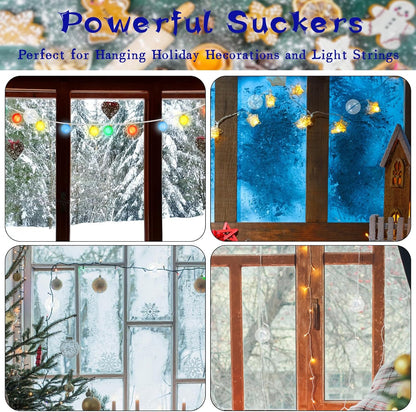 Christmas Light String Suction Cup Holders & Hooks for Seasonal Lights & Xmas Decorations (50Pcs) V1258-DP02-B-929