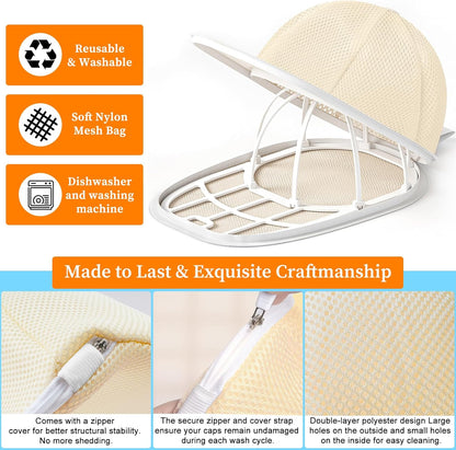 Coopahce Hat Washer for Washing Machine, Hats Cleaner for Baseball Caps, Hat Washing Cage Cap Washer, V1258-DP02-B-936