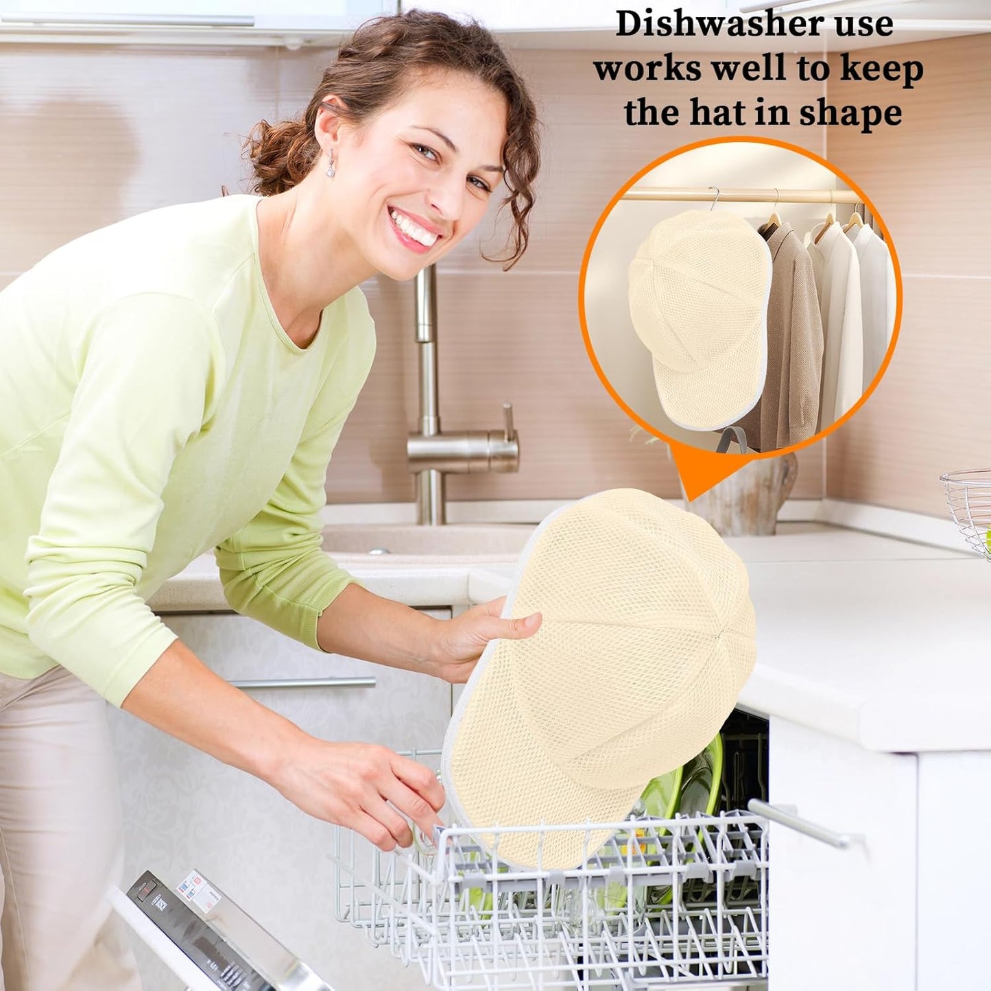 Coopahce Hat Washer for Washing Machine, Hats Cleaner for Baseball Caps, Hat Washing Cage Cap Washer, V1258-DP02-B-936