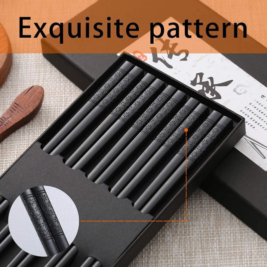 10 Pairs Fiberglass Chopsticks - Reusable Chopsticks Dishwasher Safe, 9 1/2 Inches - Black V1258-DP02-B-95