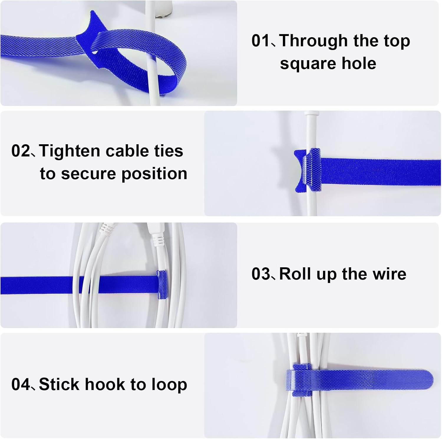 150PCS Cable Ties, 4+6+8+10 inch Multi-Colour Straps for Cable Management, Adjustable Fastening Cord Wraps, V1258-DP02-B-958