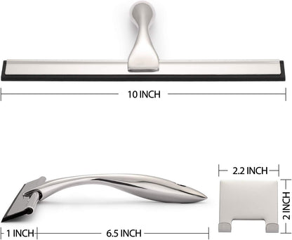 All-Purpose Shower Squeegee for Shower Doors, Bathroom, Window and Car Glass - Stainless Steel, 10 Inches V1258-DP02-B-96