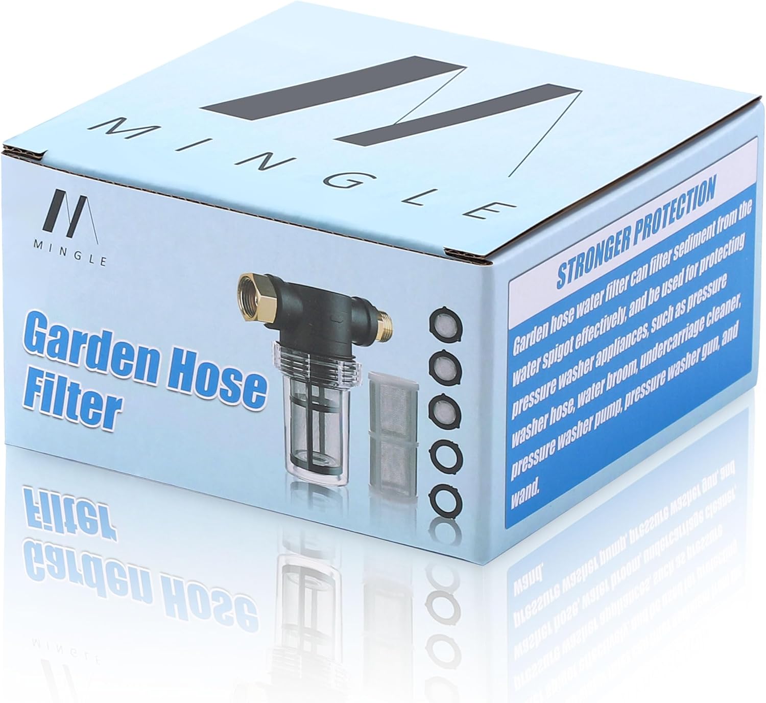 Garden Hose Filter for Pressure Washer inlet Water, Inline Filter for Sediment, 40 Mesh Screen, Extra 100 Mesh V1258-DP02-B-961