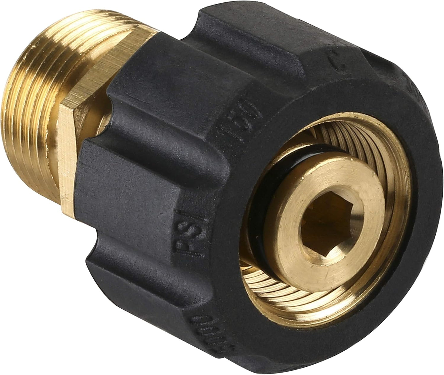 Pressure Washer Adapter, Metric M22 15mm Female Thread to M22 14mm Male Fitting, 4500 PSI V1258-DP02-B-962