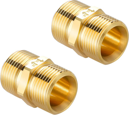 Pressure Washer Adapter, Metric M22 15mm Male Thread to M22 14mm Male Fitting, 4500 PSI, 2 Pack V1258-DP02-B-965