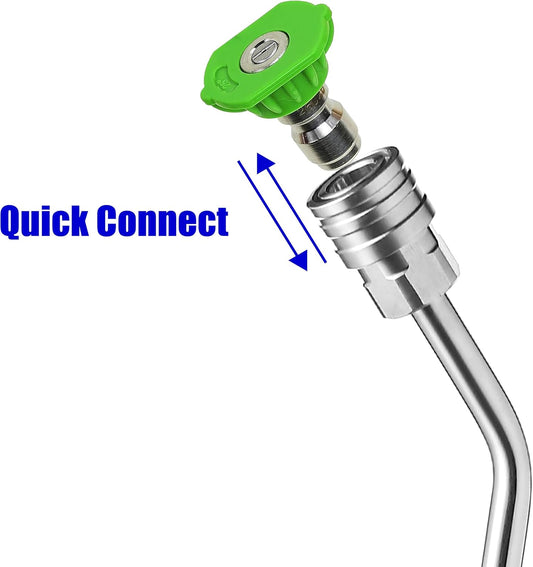 Pressure Washer Wand Extension, 30 Degree Curved Angled, Undercarriage and Gutter Cleaner Attachment, 1/4 V1258-DP02-B-966
