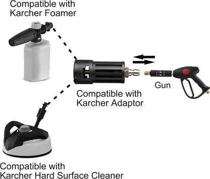 Compatible Pressure Washer Adapter, Compatible with Karcher Power Washer Accessory, 1/4'' Quick Connect V1258-DP02-B-967