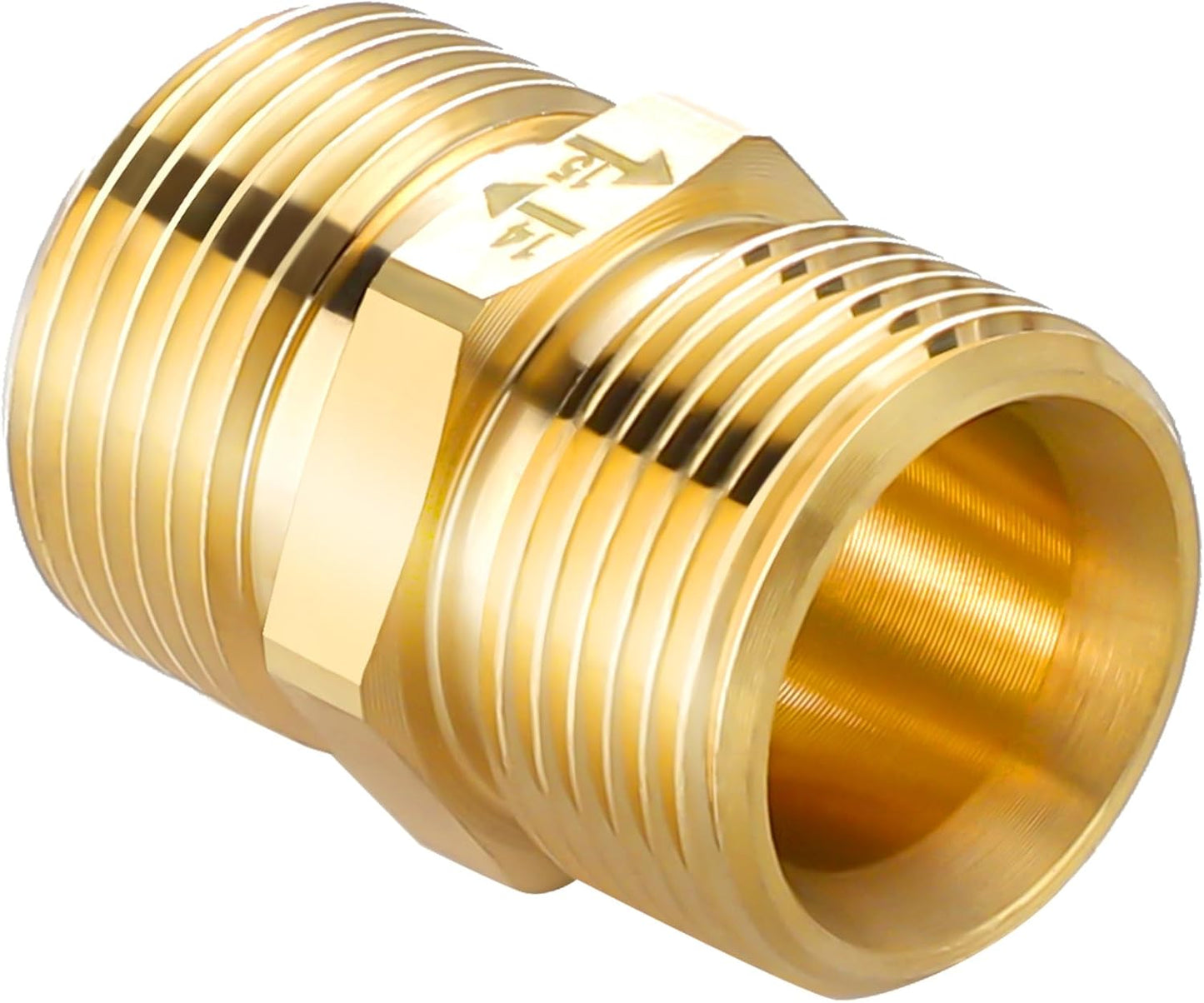 Pressure Washer Coupler, Metric M22 15mm Male Thread to M22 14mm Male Fitting, 4500 PSI V1258-DP02-B-968