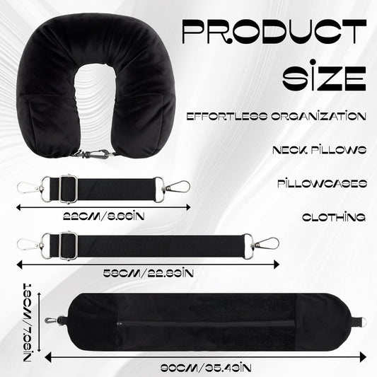 1-Pack Stuffable Travel Pillow for Extra Luggage - Travel Neck Pillow with Adjustable Neck Size - V1258-DP02-B-984