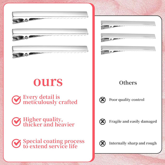 50Pcs Duckbill Hair Clips for Women - 3'' Metal Alligator Hair Clips - Metal Alligator Curl Clip for Hair V1258-DP02-B-989