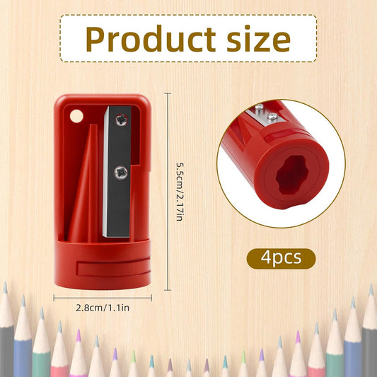 4 Pack Carpenter Pencil Sharpener, Manual Contractor Pencil Sharpener, Portable Woodworking Pencil Sharpeners V1258-DP02-B-991