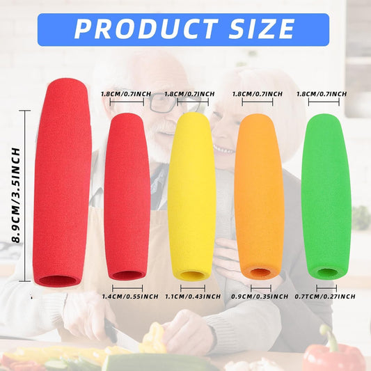 8-Pack Foam Grip Tubing for Utensils - 4 Sizes No-Cut Utensils Adaptive Grip Handle for Utensils Tools & Pens V1258-DP02-B-994
