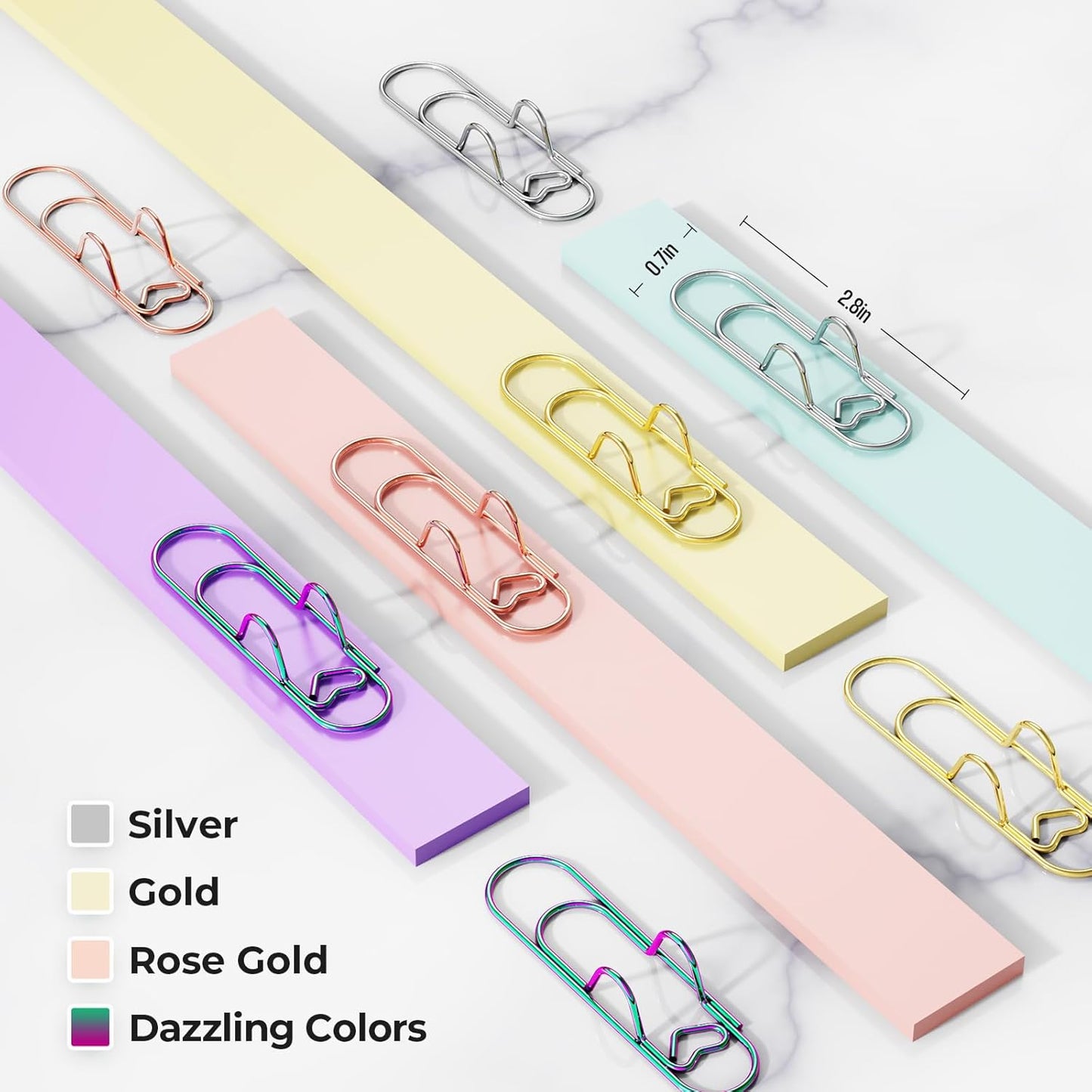 Paperclip Pen Holder, Metal Pen Clips, Heart Shaped+Cross Shaped, 16 Pack V1258-DP02-B-996