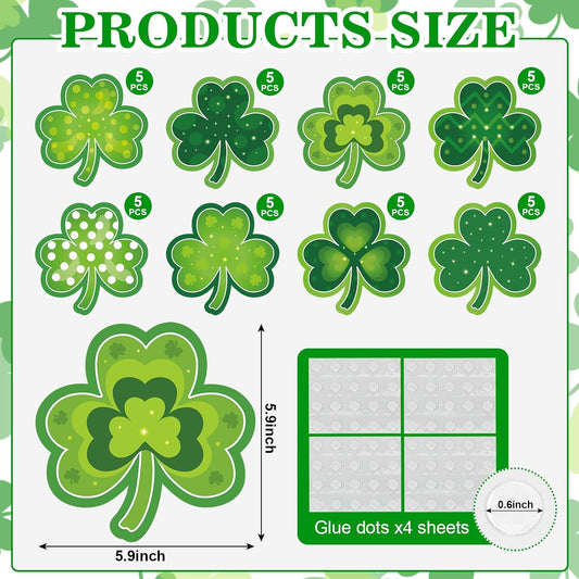Shamrocks Clover Cutouts for Classroom Bulletin Board Decorations,Large St. Patrick's Day Shamrock Paper V1258-DP02-B-999