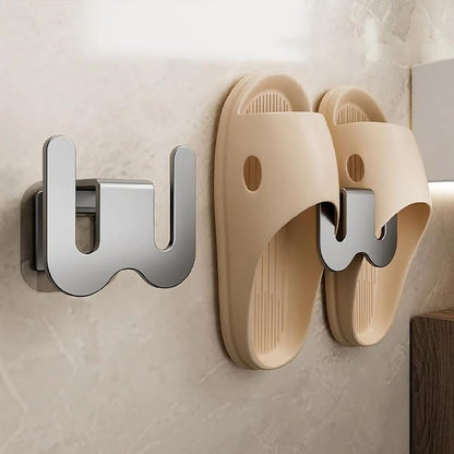 Wall-Mounted Aluminium Slipper Holder - Self-Adhesive Space-Saving Organizer - 2 Pack V1258-DP02-BOL-101