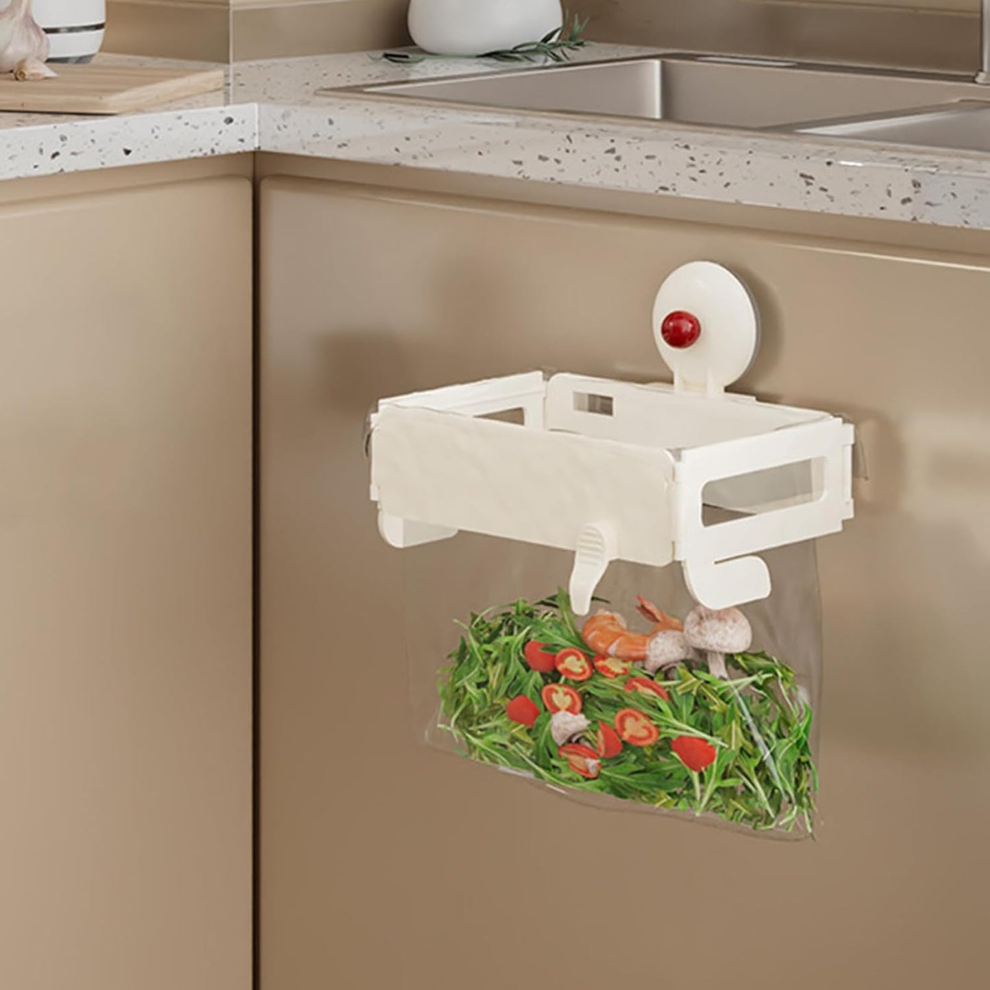 Touch Bin Trash Bag Holder 18.5x12.5cm Space Saving Versatile Waste Container V1258-DP02-BOL-102