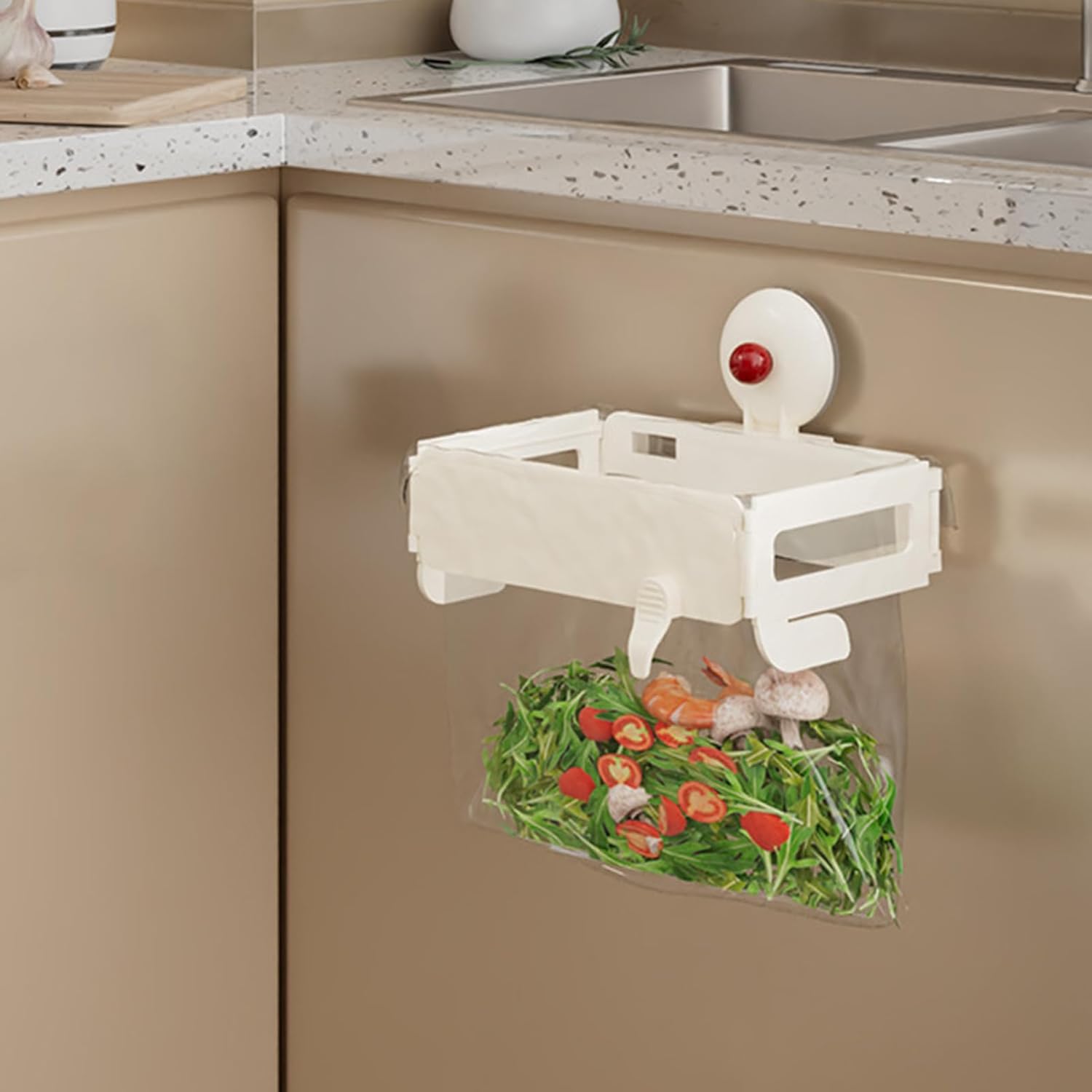 Touch Bin Trash Bag Holder 18.5x12.5cm Space Saving Versatile Waste Container V1258-DP02-BOL-102
