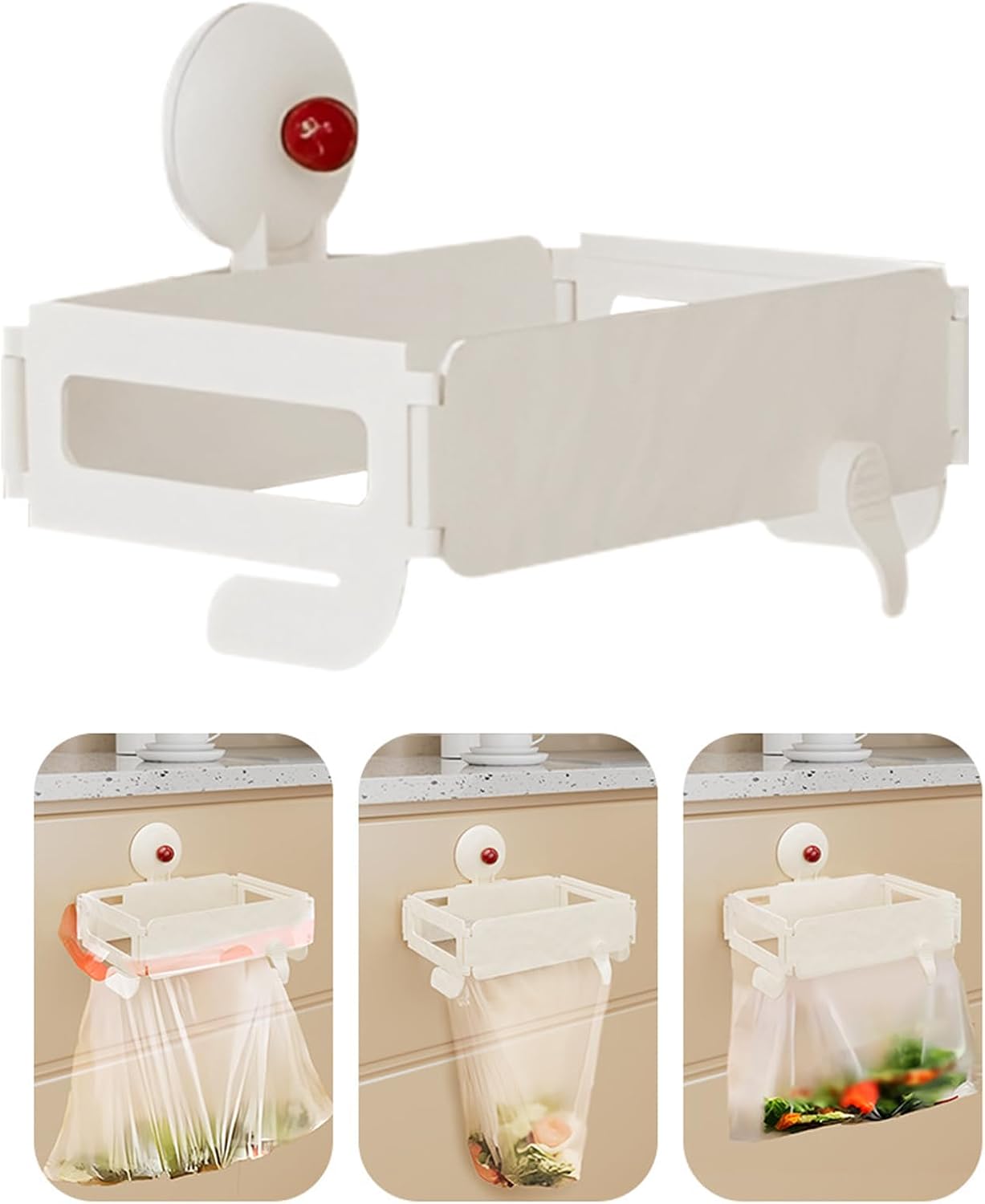 Touch Bin Trash Bag Holder 18.5x12.5cm Space Saving Versatile Waste Container V1258-DP02-BOL-102