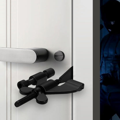 Portable Door Lock - Extra Security for Hotels & Travel - Self-Adhesive No Drilling Required - Black - 1 Piece V1258-DP02-BOL-103