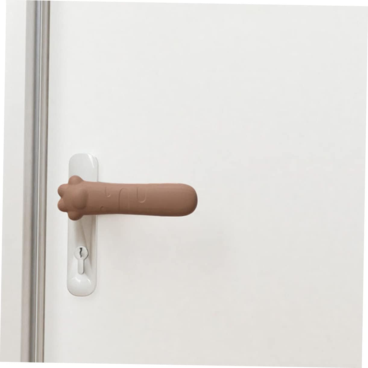 Silicone Door Handle Cover 1 Pack Child Safe Anti-Collision Paw Design Brown V1258-DP02-BOL-105