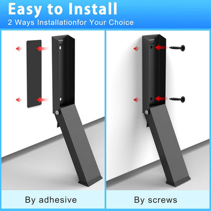Black Folding Metal Door Stop Foot Operated No Drilling Installation V1258-DP02-BOL-106