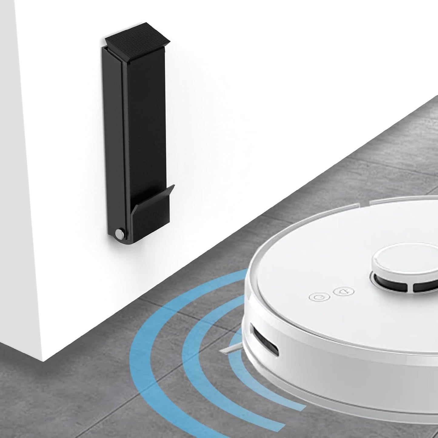 Black Folding Metal Door Stop Foot Operated No Drilling Installation V1258-DP02-BOL-106