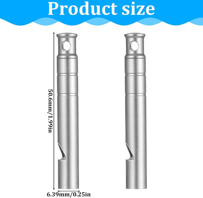 2 Silver Double Loop Whistles for Camping Hiking Pet Training Sports V1258-DP02-BOL-107