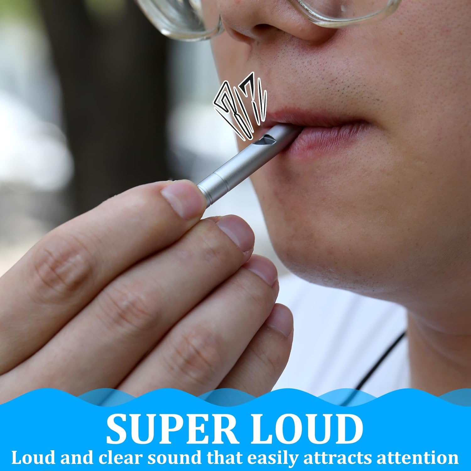 2 Silver Double Loop Whistles for Camping Hiking Pet Training Sports V1258-DP02-BOL-107