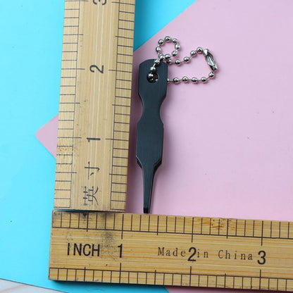 2 Pcs Split Ring Pliers Black & Silver Stainless Steel Fishing Pliers for Rigging and Bait with Keychain V1258-DP02-BOL-11