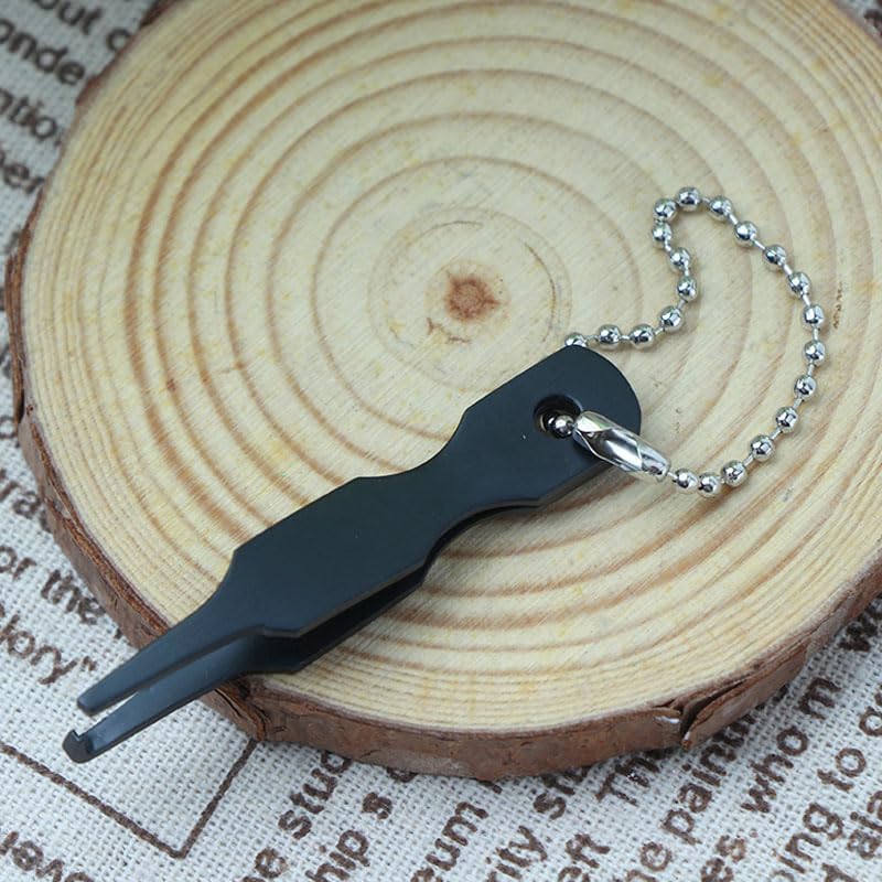 2 Pcs Split Ring Pliers Black & Silver Stainless Steel Fishing Pliers for Rigging and Bait with Keychain V1258-DP02-BOL-11
