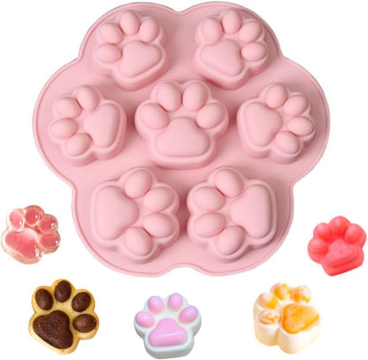 7-Cavity Silicone Cat Paw Mould Chocolate Fondant Ice Cube Tray Food Safe Baking Mold V1258-DP02-BOL-111
