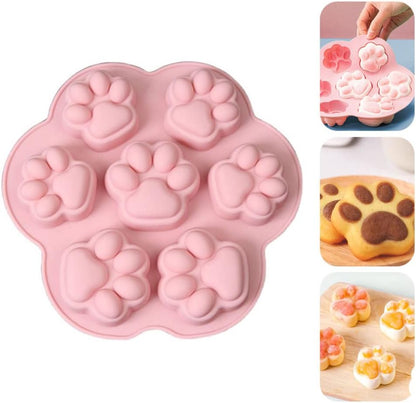 7-Cavity Silicone Cat Paw Mould Chocolate Fondant Ice Cube Tray Food Safe Baking Mold V1258-DP02-BOL-111