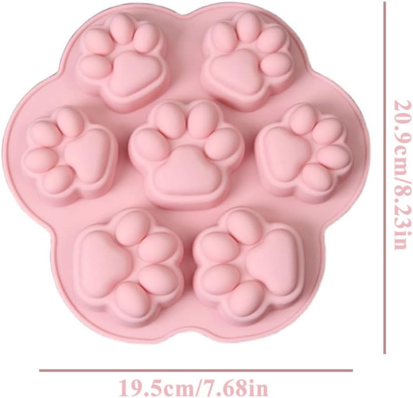 7-Cavity Silicone Cat Paw Mould Chocolate Fondant Ice Cube Tray Food Safe Baking Mold V1258-DP02-BOL-111
