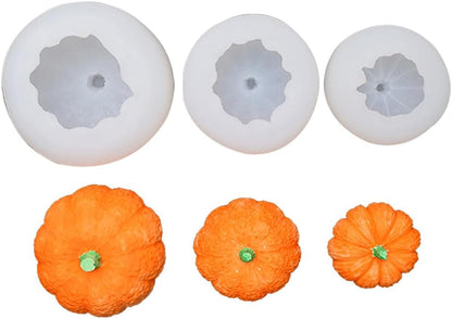 3 Piece Silicone Pumpkin Mould Set 3 Sizes Candle and Chocolate Mould Baking Tray V1258-DP02-BOL-112