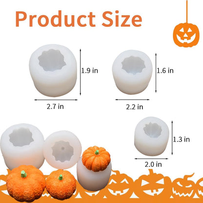 3 Piece Silicone Pumpkin Mould Set 3 Sizes Candle and Chocolate Mould Baking Tray V1258-DP02-BOL-112