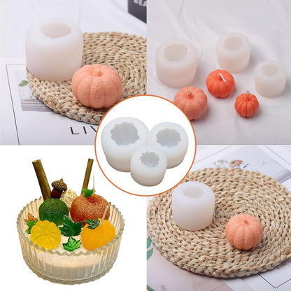 3 Piece Silicone Pumpkin Mould Set 3 Sizes Candle and Chocolate Mould Baking Tray V1258-DP02-BOL-112
