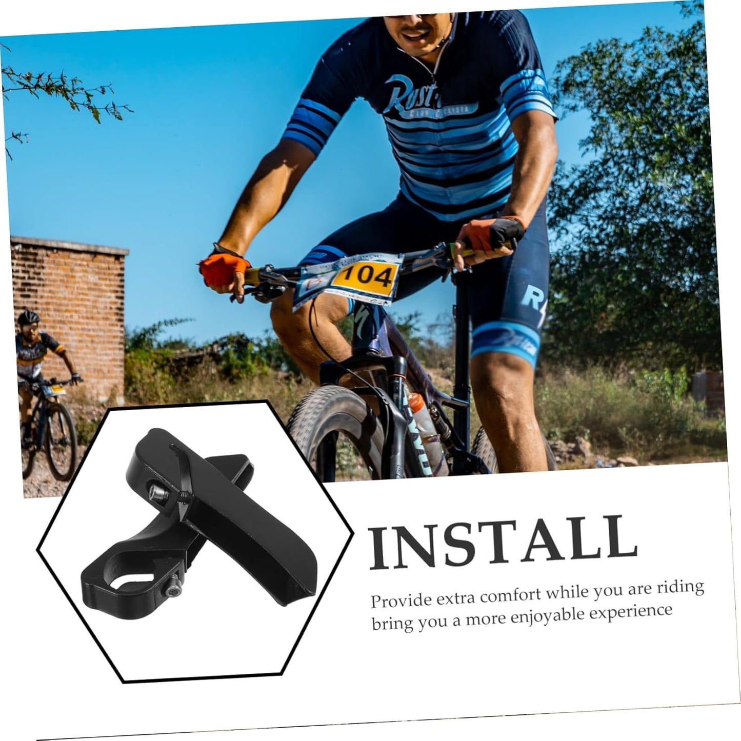 2 Pack Mountain Bike Handlebar Grips Metal & Plastic Anti-Slip Black Bicycle Hand Grips V1258-DP02-BOL-118