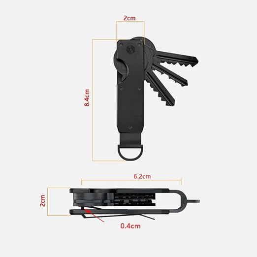 Compact Aluminium Key Organizer 2-6 Keys Yellow-Green Minimalist Key Holder for Car & Home V1258-DP02-BOL-12