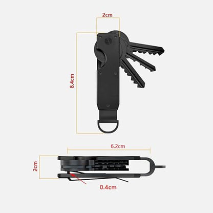 Compact Aluminium Key Organizer 2-6 Keys Yellow-Green Minimalist Key Holder for Car & Home V1258-DP02-BOL-12