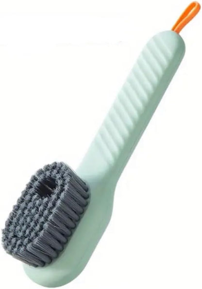 Green Soft Bristle Shoe Brush with Ergonomic Handle Multifunctional for Shoes and Clothing Hanging Design 1 V1258-DP02-BOL-121
