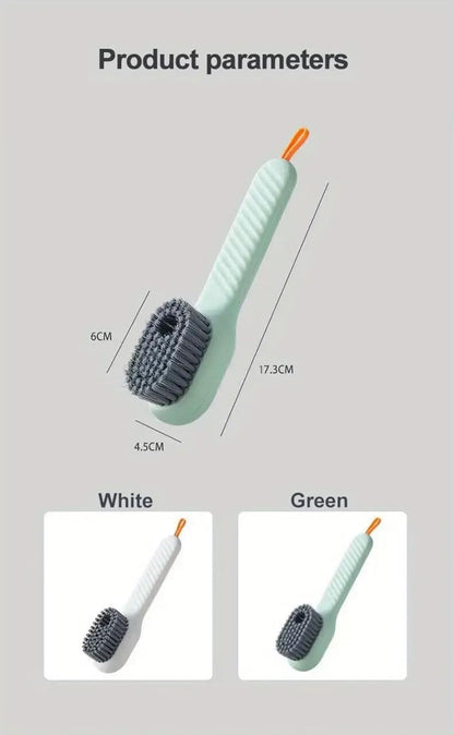 Green Soft Bristle Shoe Brush with Ergonomic Handle Multifunctional for Shoes and Clothing Hanging Design 1 V1258-DP02-BOL-121