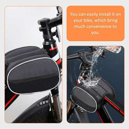 Waterproof Front Bike Frame Bag 19x12.5x6 cm Black V1258-DP02-BOL-123