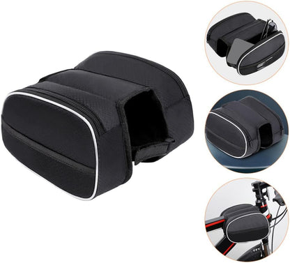 Waterproof Front Bike Frame Bag 19x12.5x6 cm Black V1258-DP02-BOL-123