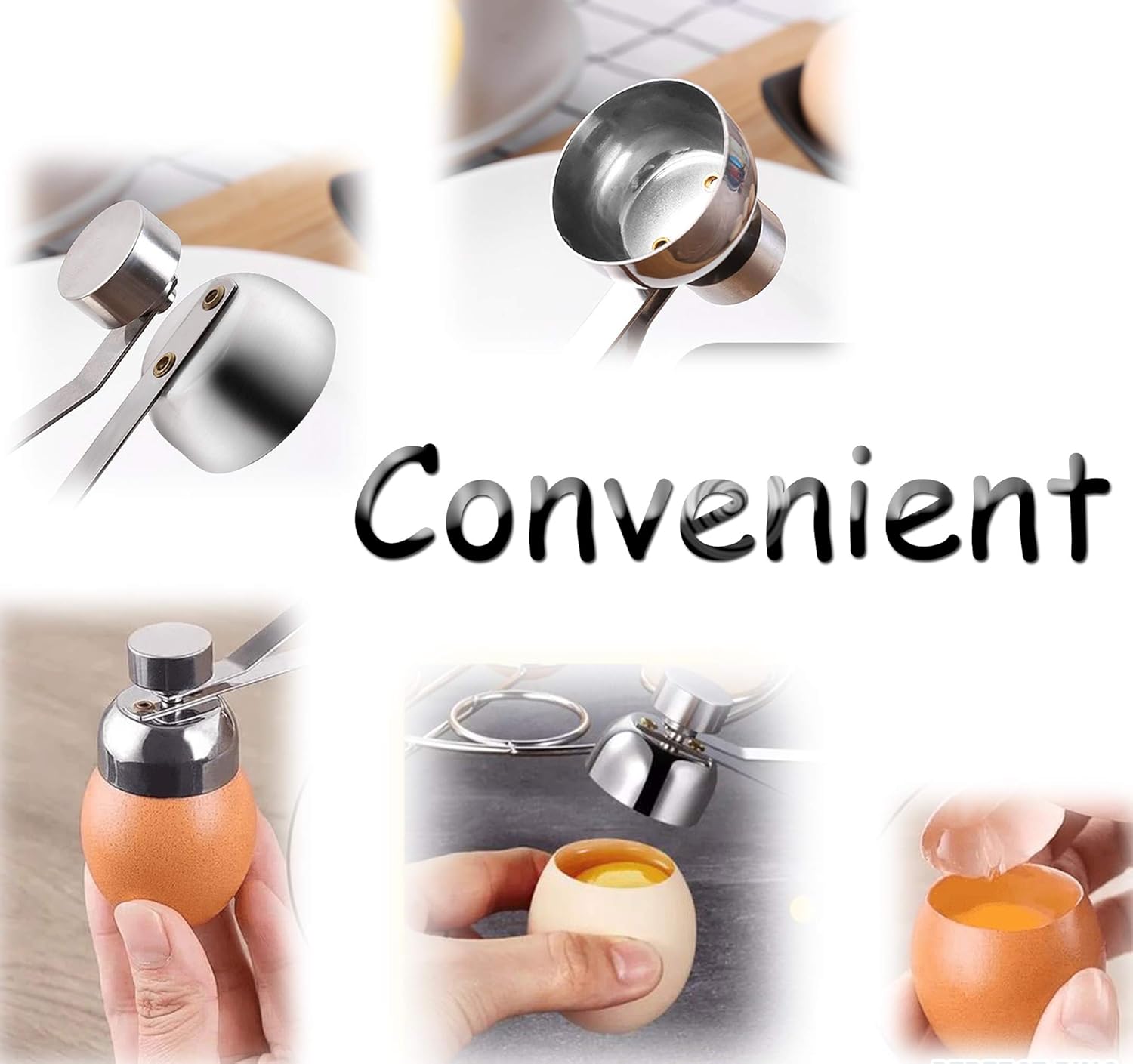 Egg Shell Cutter with Spring Mechanism for Soft and Hard Boiled Eggs Silver 1 Piece V1258-DP02-BOL-126