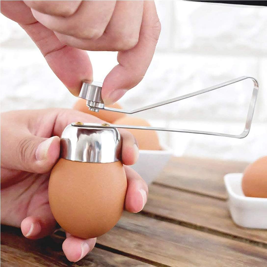 Egg Shell Cutter with Spring Mechanism for Soft and Hard Boiled Eggs Silver 1 Piece V1258-DP02-BOL-126